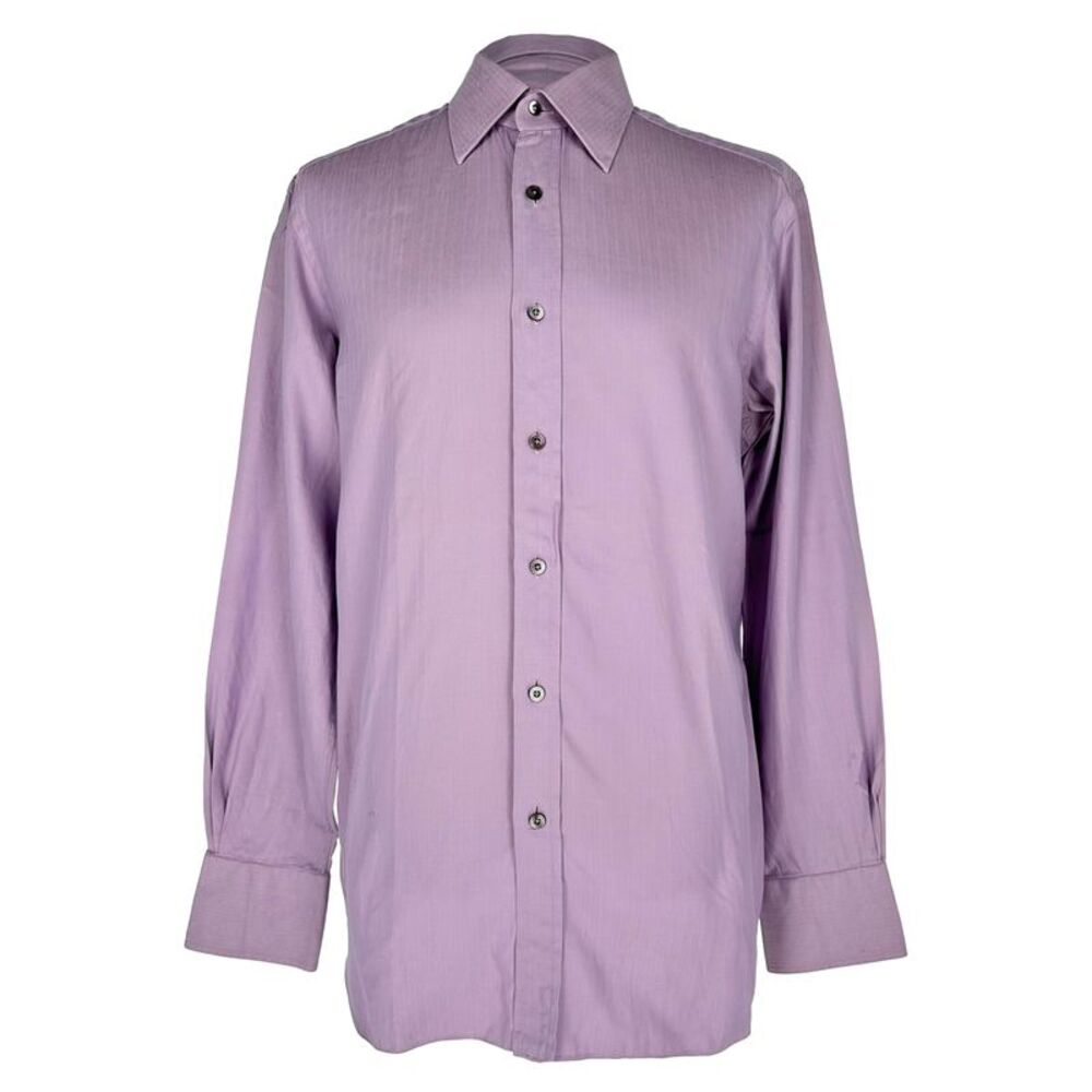Tom Ford Button-Down Shirt in Purple Cotton